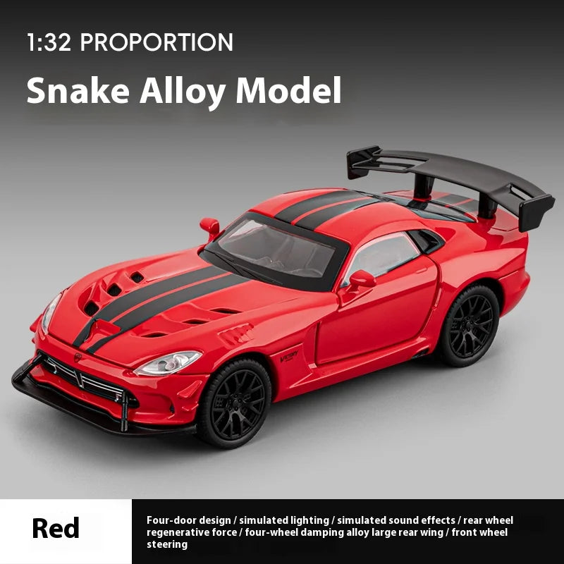 Dodge Challenger Hellcat Diecast Model Car Pull Back Toy with Sound & Light Metal Collectible Car Gift