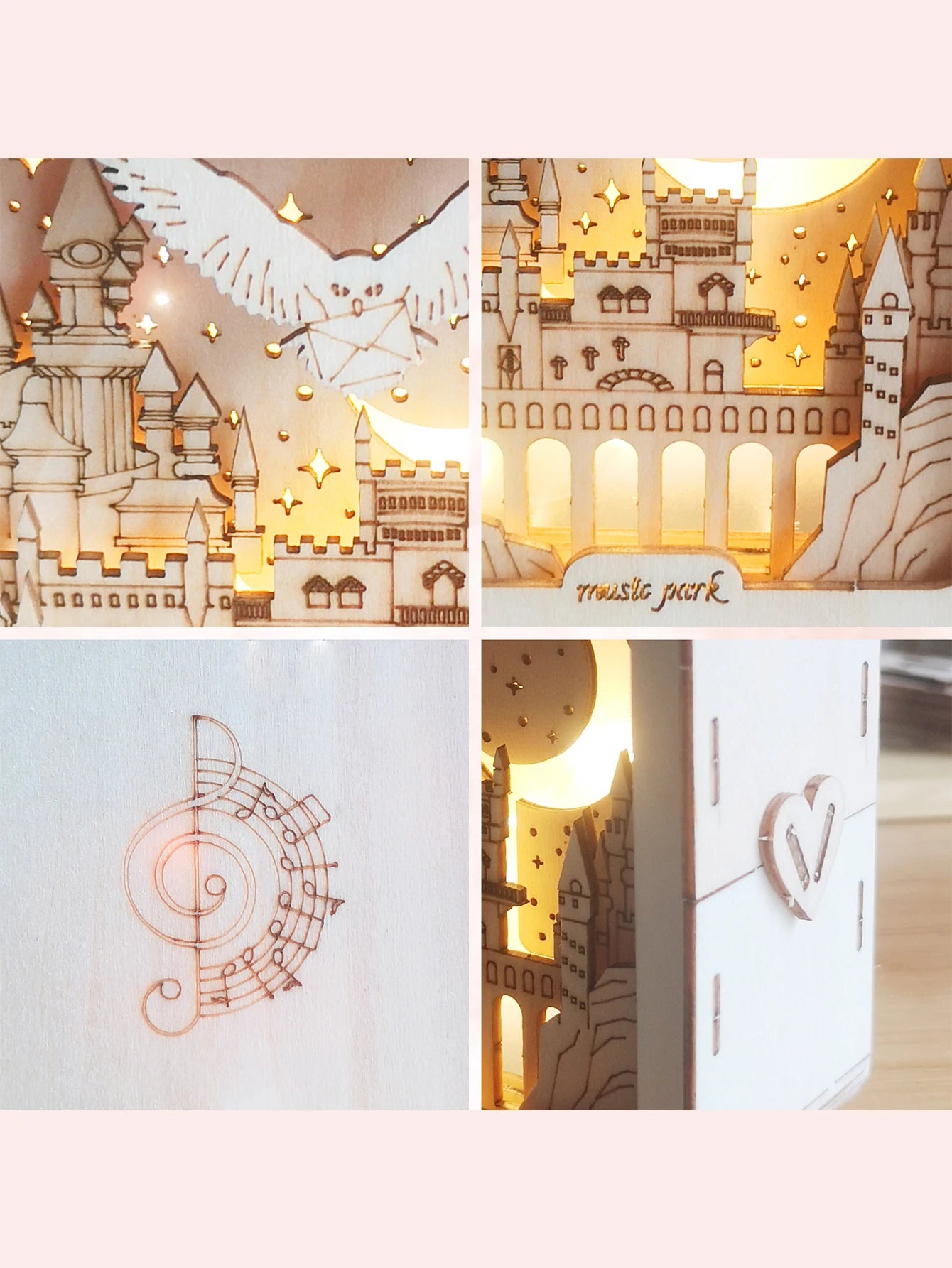 D Wooden Castle Puzzle Night Light & Decorative Fun for Kids & Adults