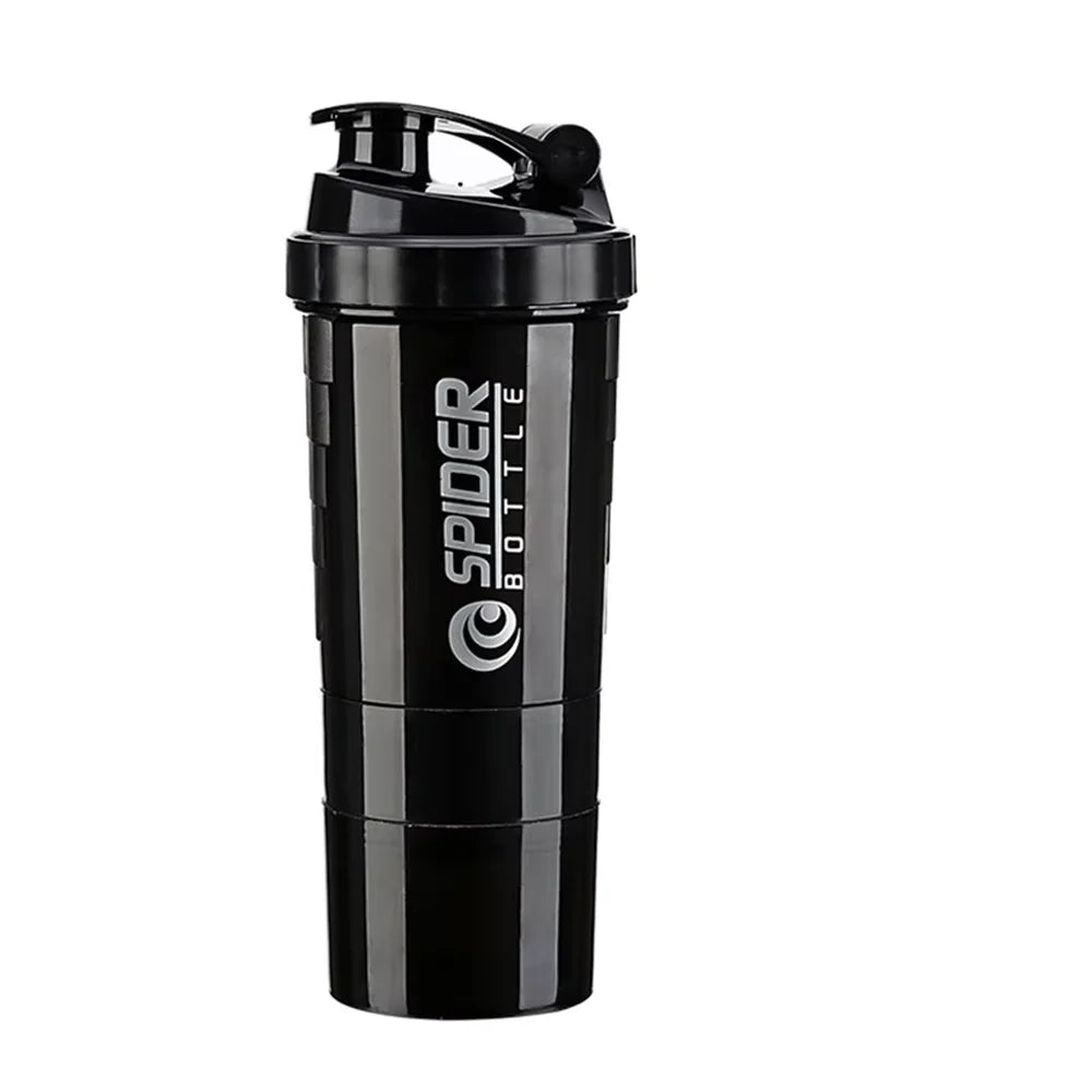 Layers Shaker Protein Bottle Powder Shake Cup Water Bottle Plastic Mixing Cup Body Building Exercise Bottle