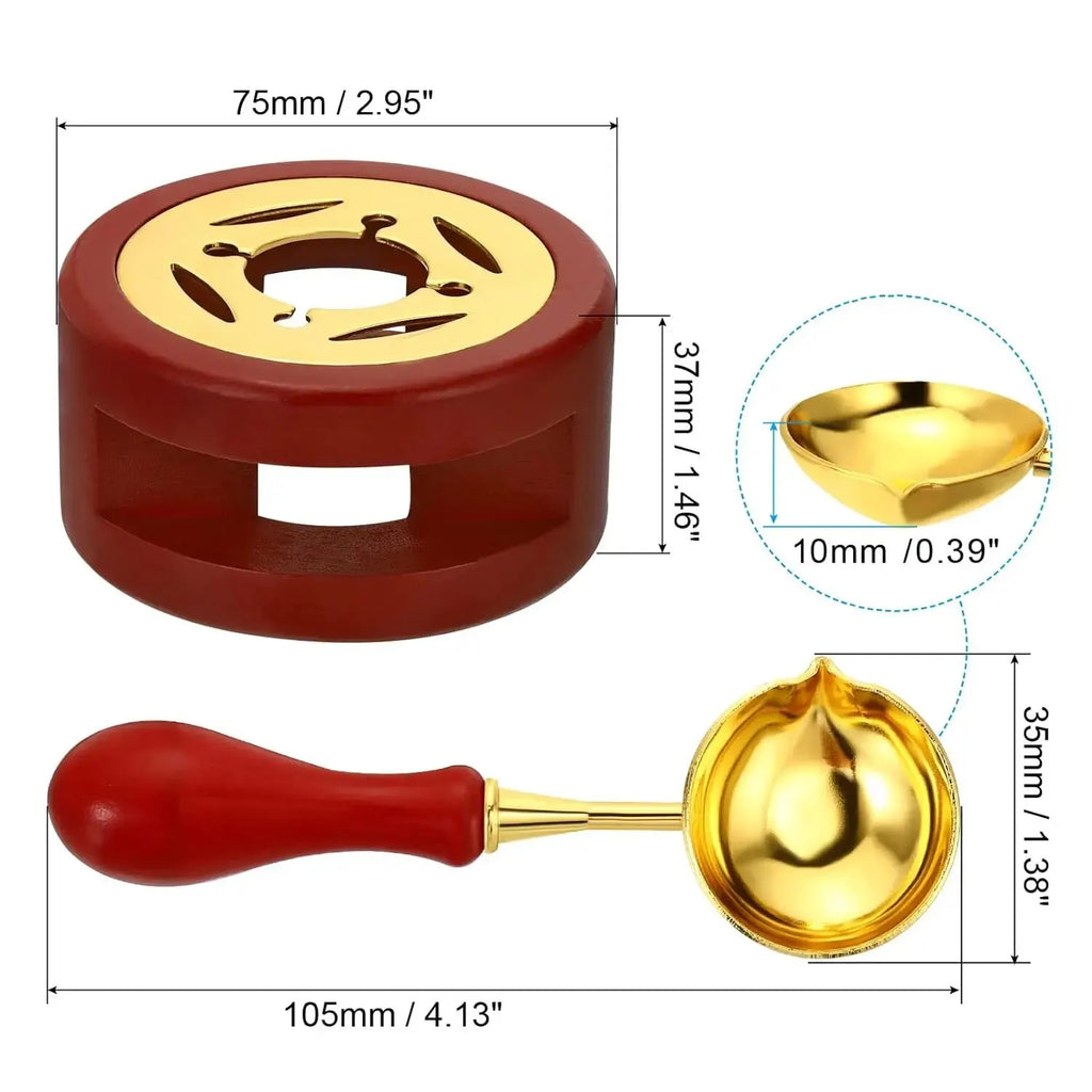 1set Wax Seal Warmer,Wax Seal Kit with Wax Seal Spoon for Melting Wax Seal Beads Or Sealing Wax Sticks - Zecs shopping