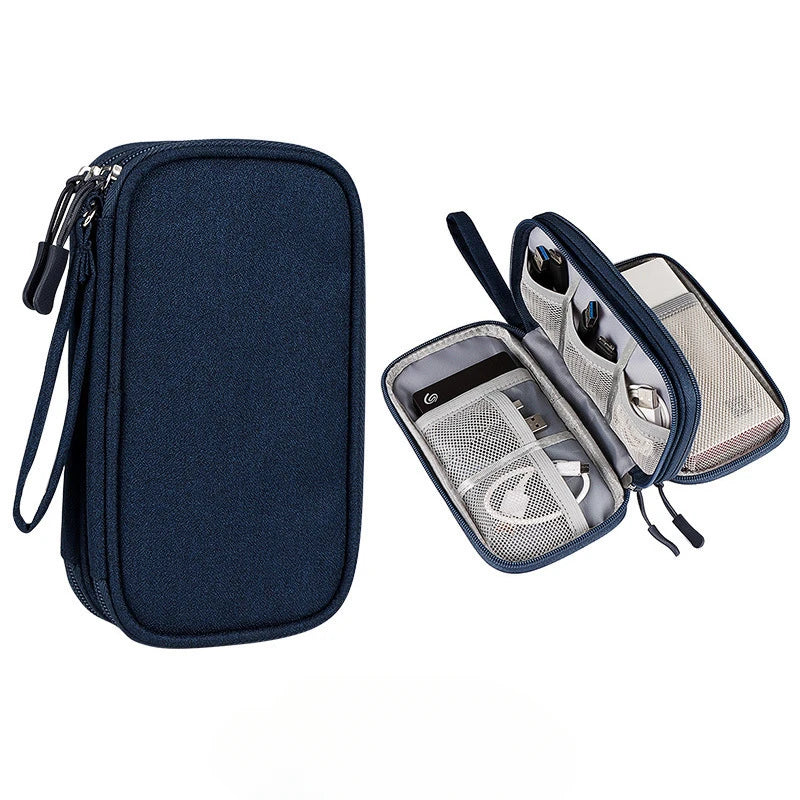Portable Double Layer Travel Portable Digital Product Storage Bag USB Data Cable Manager Earphones Mobile Power Storage Bag pcs