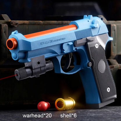 TTI 2011 Blowback Soft Bullet Toy Pistol – Shell Ejecting Continuous Firing Launcher