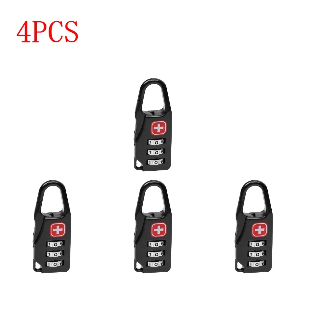 -PCS Portable Alloy Lock Padlock Outdoor Travel Luggage Zipper Backpack Handbag Safe Anti-theft Combination Code Number Lock