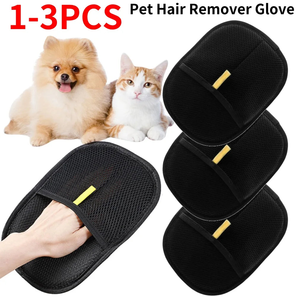 1/2/3/4/5pcs Pet Hair Remover Mitt Pet Hair Remover Gloves Deshedding Brush Glove for Dog Cat Rabbit with Long/Short/Curly Hair - Zecs shopping