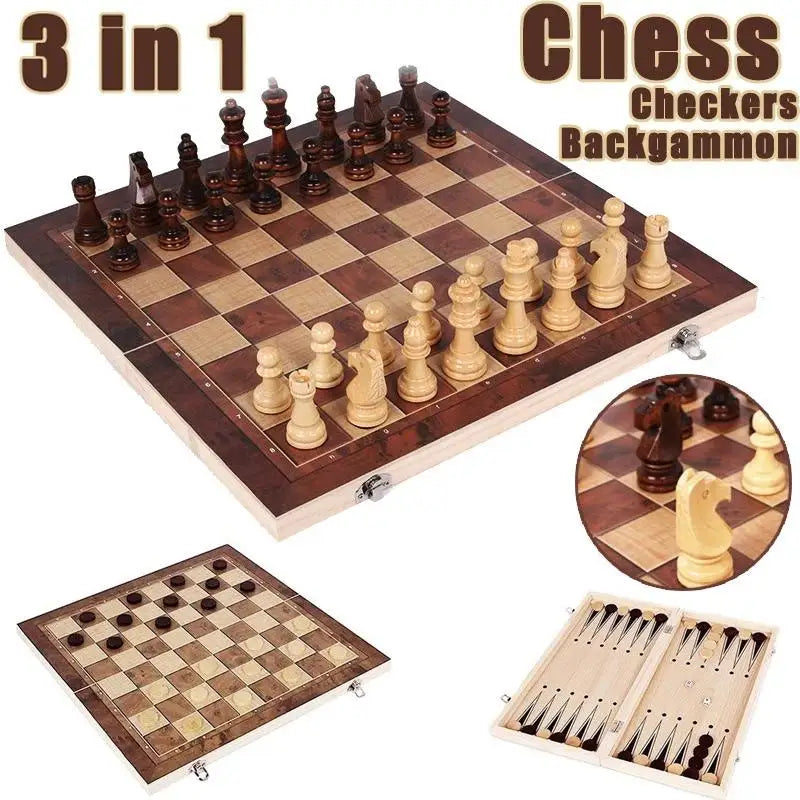 in Foldable International Chess Folding Wooden Portable Chess Game Board Wooden Chess Board for Adults High-end Gift