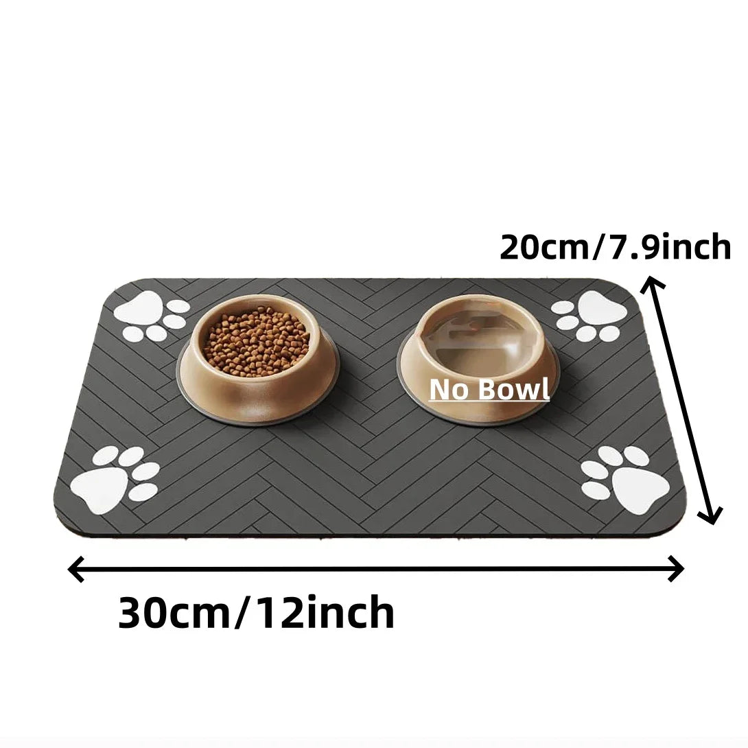 S（little kitten ）、M、L bsorbent Pet Feeding Mat, Waterproof Placemat for Dog & Cat Food & Water Bowls, Quick-Dry Rubber Backing - Zecs shopping