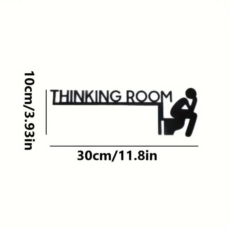 1pc Modern Metal Toilet Door Sign - Stylish Thinking Room Wall Sculpture - Home Decor Artwork - Decorative Door Frame Pendant - Zecs shopping