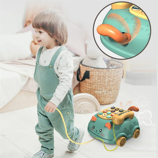 3-in-1 Baby Musical Phone Toy – Interactive Learning Cat Telephone for Toddlers
