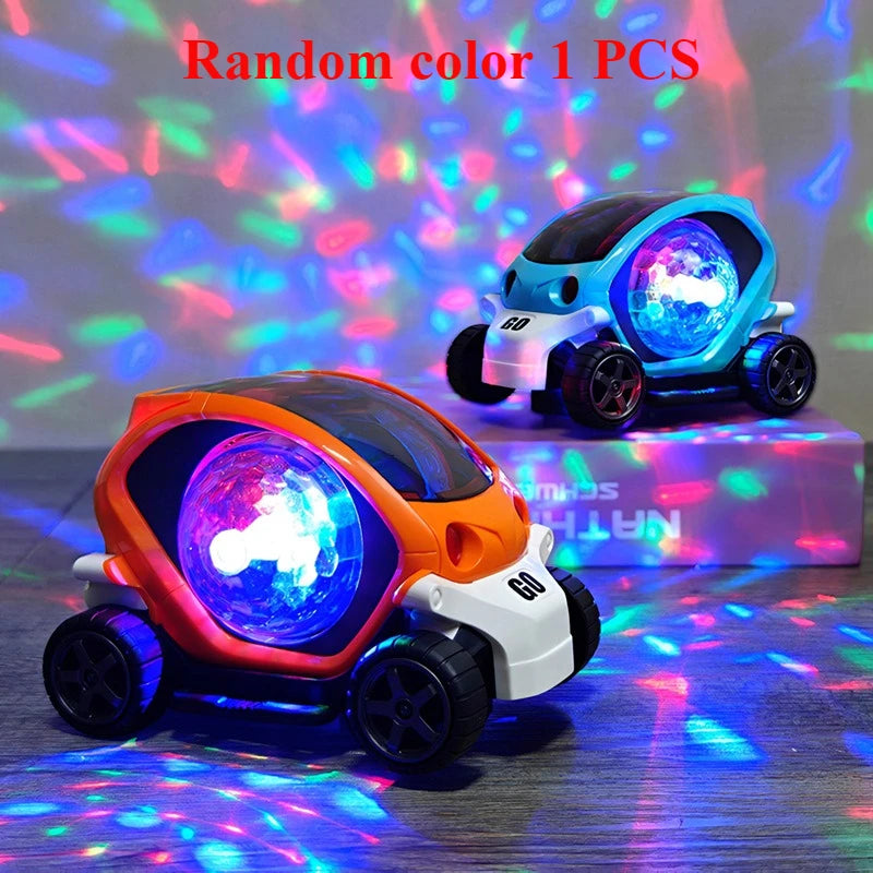 Electric Toy Car Flashing Lights Music & Rotation for Kids
