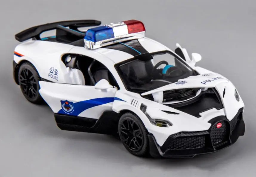 Bugatti Police Supercar 🚓💨 | Alloy Toy with Lights & Sound