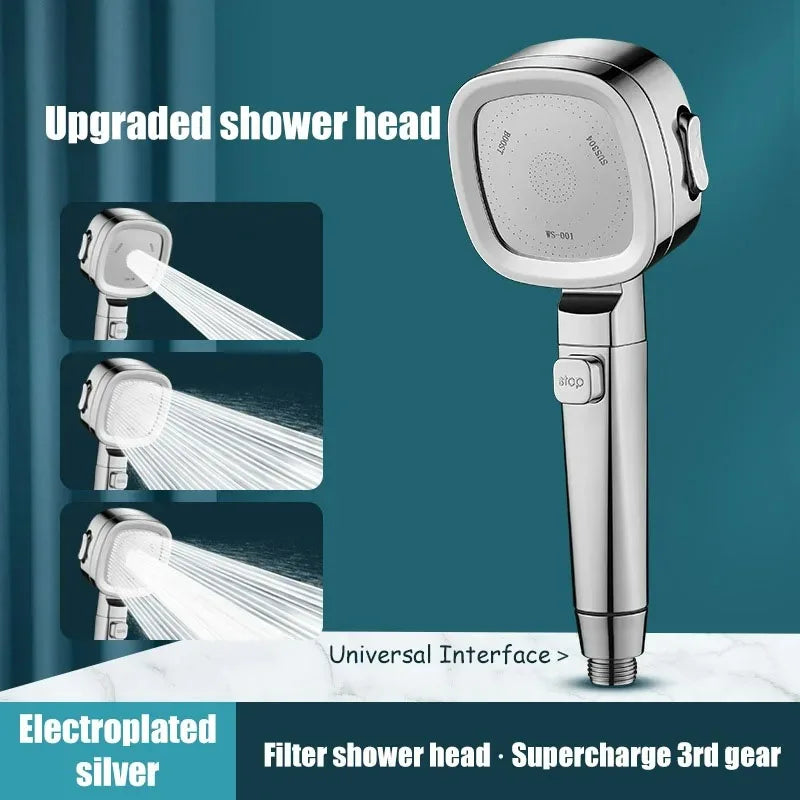 Shower booster showerhead strong pressure shower head bathroom water heater shower head rain shower bully home shower set