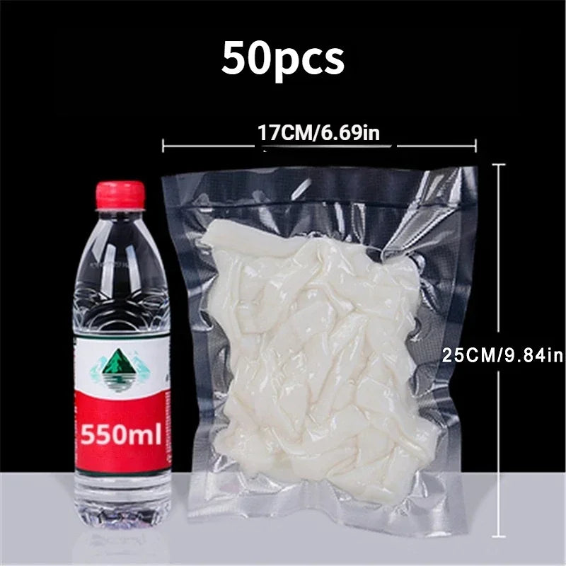 pcs Vacuum Sealer Bags Disposable Airtight Compression Bag Transparent Food Packaging Bag For MeatFruit And Vegetable