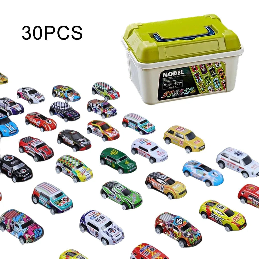 Mini Alloy Car Model Set Diecast Cars with Storage Box for Kids
