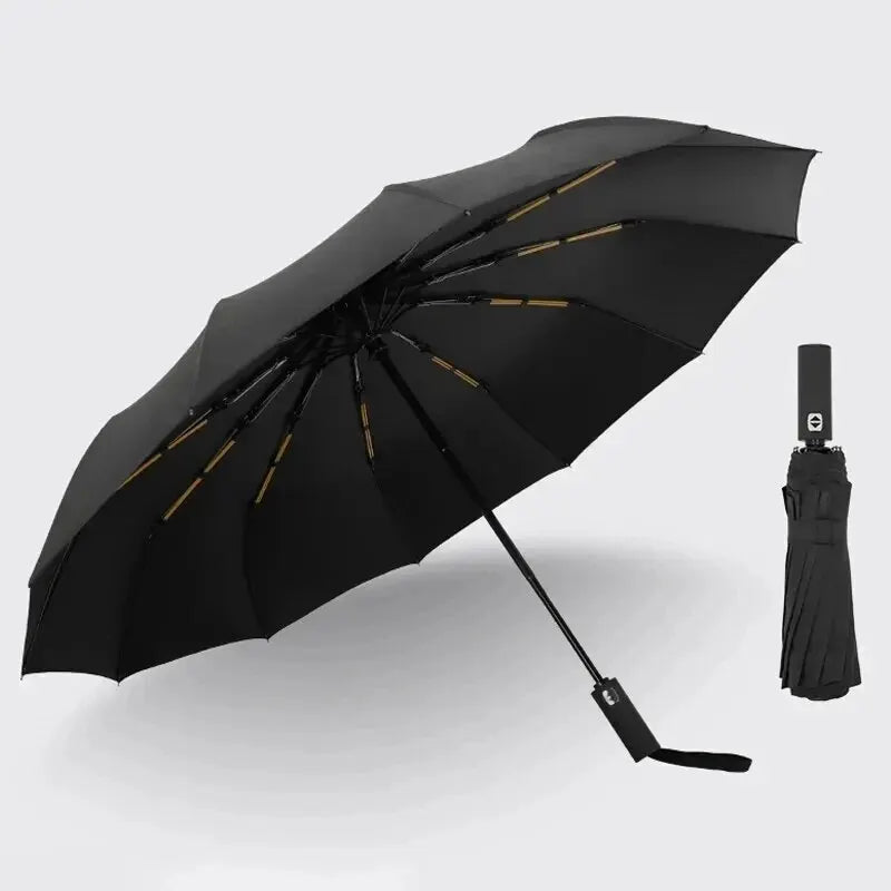 Bone Black Glue Fully Automatic Umbrella With Thick And Durable Keel Three Fold Umbrella UV Resistant Folding Umbrella