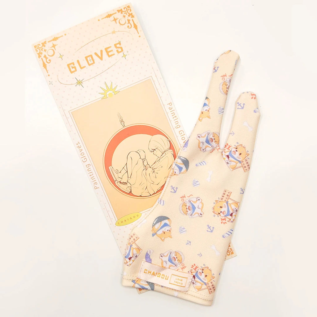 Cute Two-finger Glove for IpadGraphics Drawing Tablet HUION WACOMXP-PEN Sweat-proof Glove for sketching Paiting Art Student