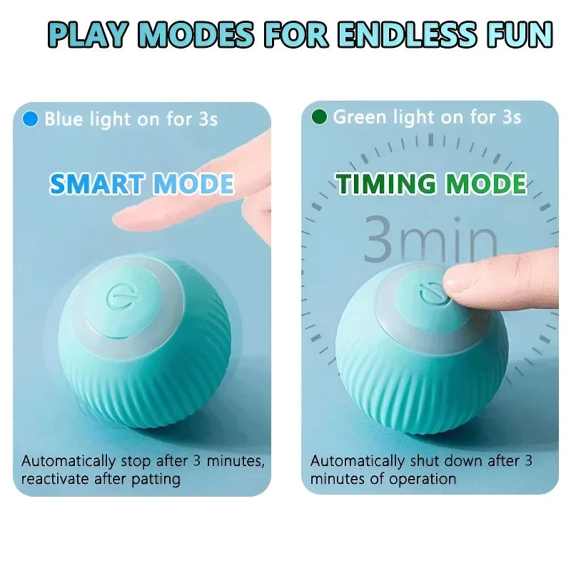 Cat Interactive Ball Smart Cat Toys for Pet Indoor Automatic Rolling Ball Electronic Interactive Cat Toy Cat Game Accessories - Zecs shopping