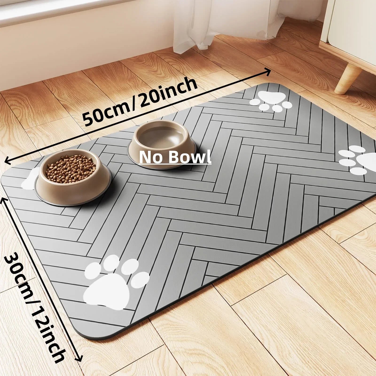 S（little kitten ）、M、L bsorbent Pet Feeding Mat, Waterproof Placemat for Dog & Cat Food & Water Bowls, Quick-Dry Rubber Backing - Zecs shopping