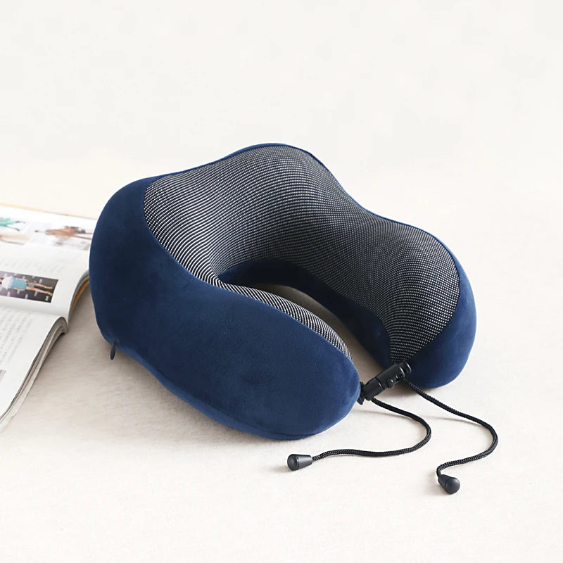Ergonomic Memory Sponge U-shaped Travel Pillow - Adjustable, Double sided Neck Support Pad, Suitable for Comfortable Sleep on Pl - Zecs shopping