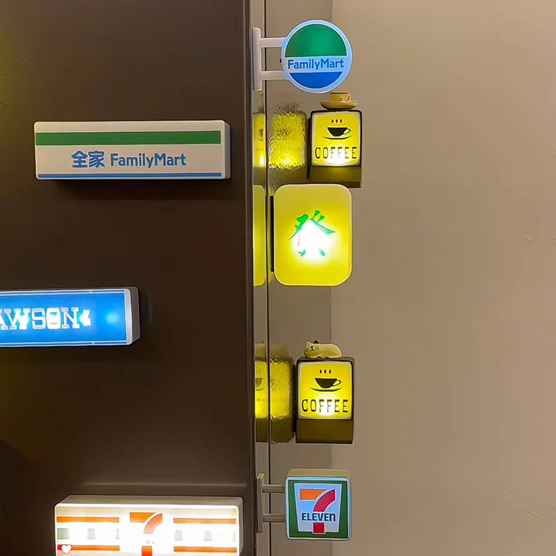 Coffee Shop Magnetic Fridge Stickers Creative Convenience Store Light Signs Home Decorative Ornaments 711 Luminous Light Boxes - Zecs shopping