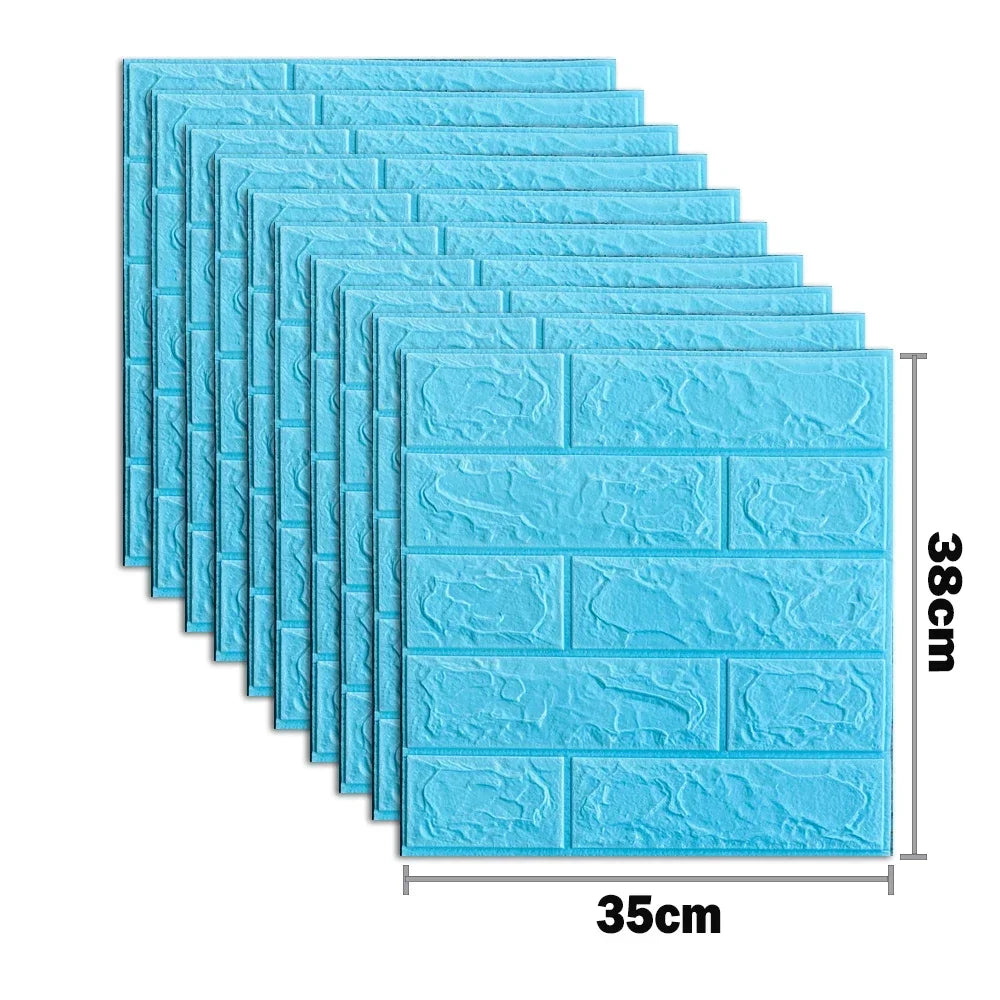 pcs Self Adhesive Decor D Foam Wall Stickers Pane Room Waterproof peel and stick Brick Wallpaper for Interior Decoration
