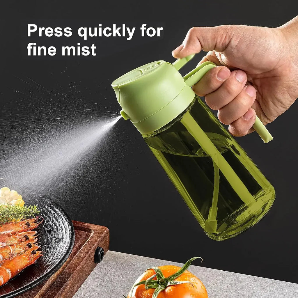2-in-1 Dark Glass Oil Sprayer Olive Oil Dispenser Black Lightproof Oil Sprayer for Cooking Salads and Barbecues Barbecue Tools - Zecs shopping