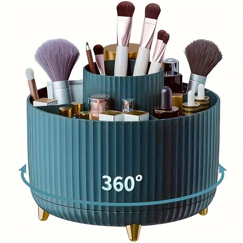 -degree Rotating Cosmetic Storage Box -cosmetic Storage Box with Compartments - Multi-functional Storage Box for Brushes