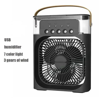 Portable Mini Air Cooler Fan – LED Night Light Desktop Air Conditioner for Home & Office