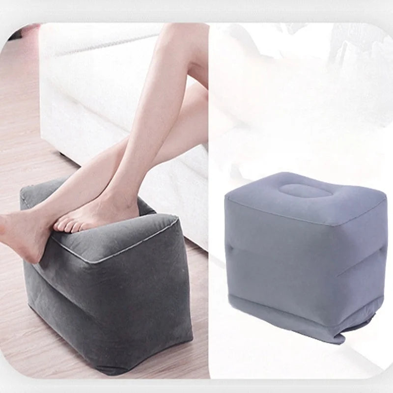 A portable inflatable outdoor travel footstool with three-layer leg cushions for multi-purpose use - Zecs shopping