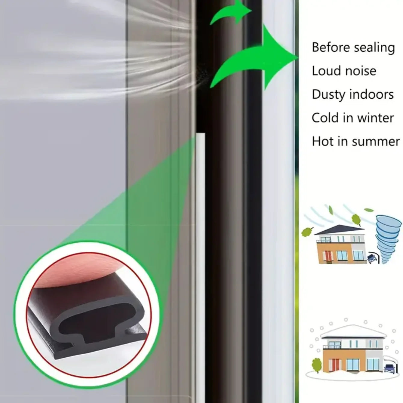 pc Weather Stripping Door Seal Window And Door Door Seal Strip Soundproofing Self-Adhesive Backing D-Shape Door Weather Strip