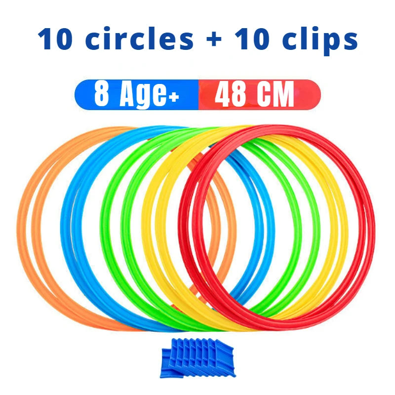 Outdoor Kids Jump Ring Game Set - Hoops & Connectors for Boys Girls Fun Physical Training Sport Toys for Park Play