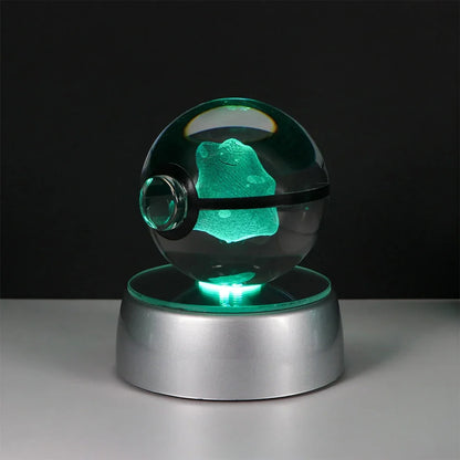 Pokemon 3D Crystal Ball LED Night Light – Pikachu, Gengar, Eevee & Mewtwo Collectible Lamp