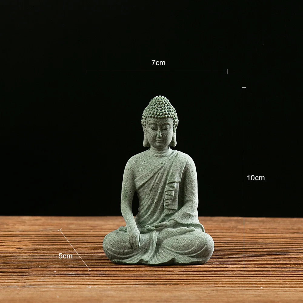 【Small Size】Buddha Statue Fish Tank Decoration Mini Buddhism Figurine Desk Topper Tablescape Decor Home Zen Statue - Zecs shopping