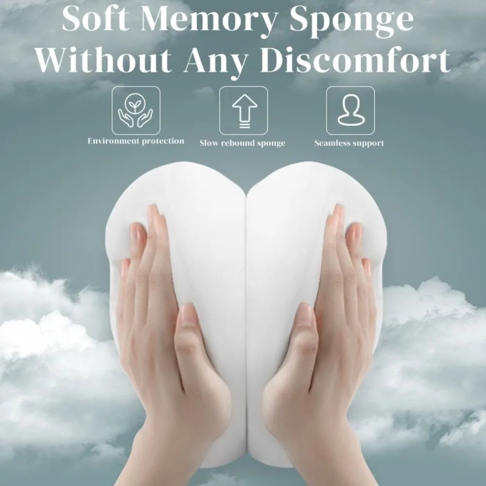 Memory Foam Car Neck & Lumbar Pillow Breathable Headrest & Back Support