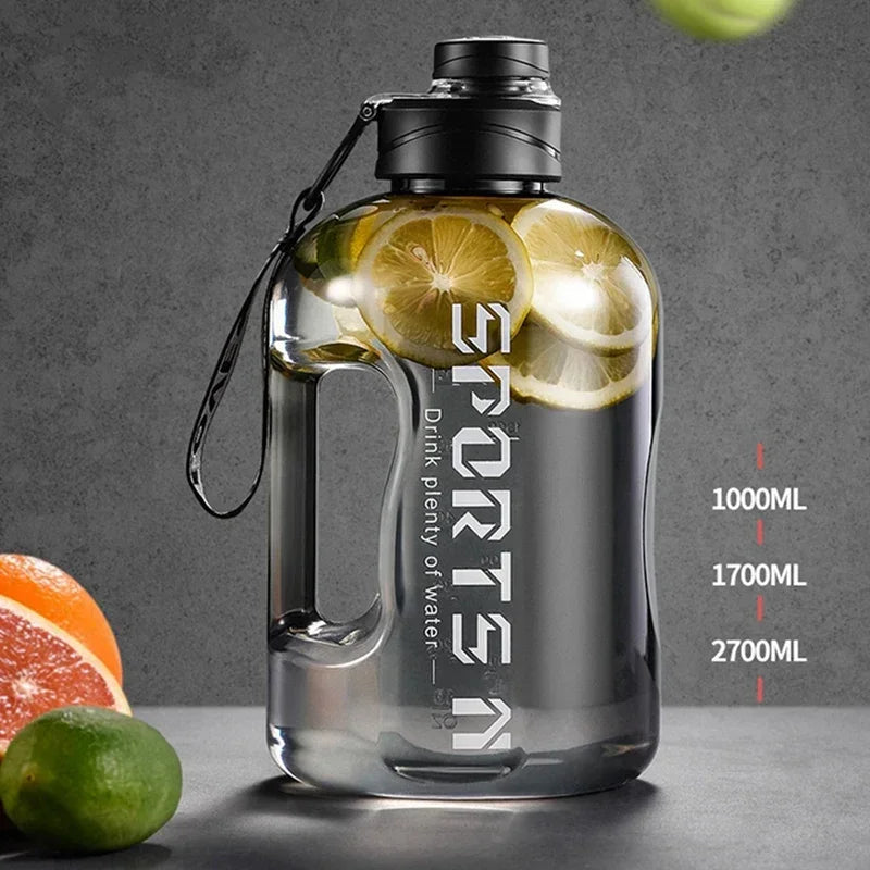 1.7L/2.7L Sports Water Bottle Gym Cycling Cup Portable Large Capacity Water Bottle For Fitness Camping Men Water Kettle - Zecs shopping