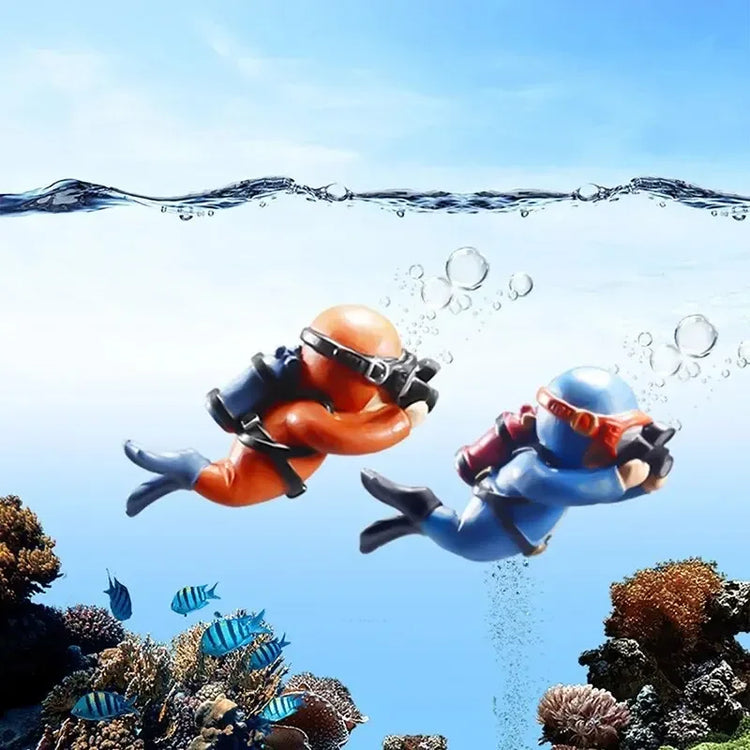 Fish Tank Diver Ornaments Landscape Decoration Aquarium Gifts Popular Floating, Hayao Miyazaki Blue Fatty with Ball and Line - Zecs shopping