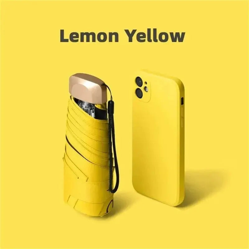 Pc Off Mini Sun Umbrella Pocket Rain Umbrella Vinyl Folding UV Ultraviolet Protection Sun Shade Pocket Parasol Capsule