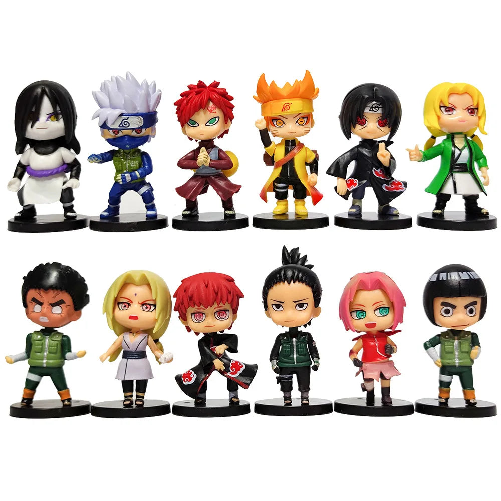 Naruto Shippuden PCS Anime Figure Set Q-Version Hinata Sasuke Itachi Kakashi & Gaara Toys