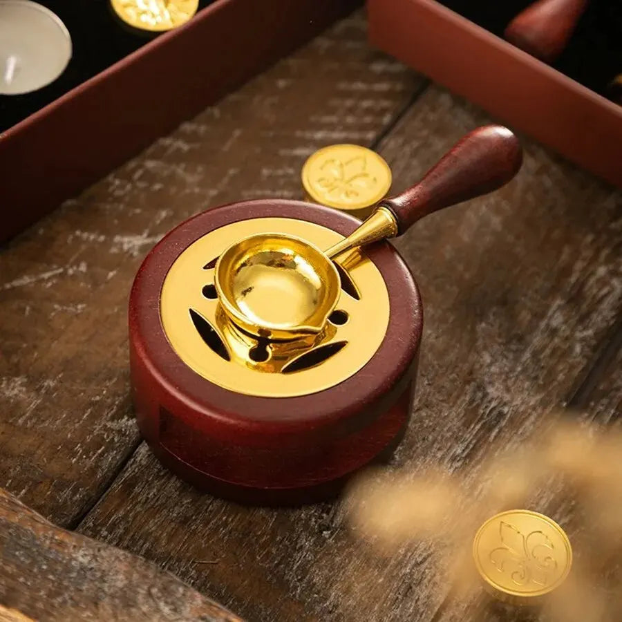 1set Wax Seal Warmer,Wax Seal Kit with Wax Seal Spoon for Melting Wax Seal Beads Or Sealing Wax Sticks - Zecs shopping