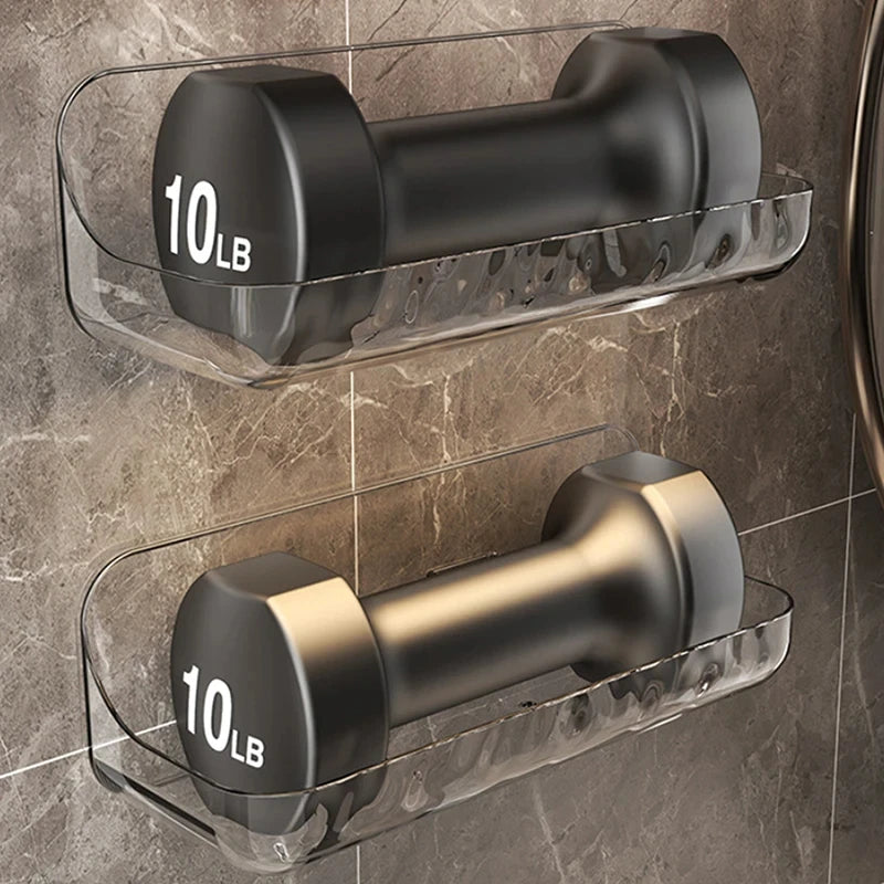 Bathroom Shelves Wall Mounted PET Shampoo Rack Makeup Storage Holder Punch Free Kitchen Organizer Shelf Corner Shower Caddy