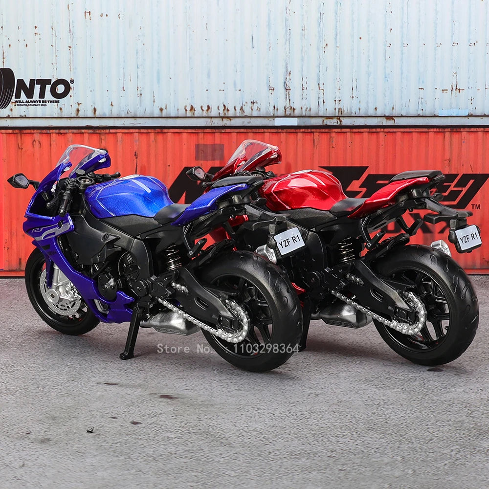 Suzuki GSX-R1000 & YAMAHA YZF-R1 1976 Alloy Motorcycles 🏍️💨 | Classic Diecast Model Toy Gifts