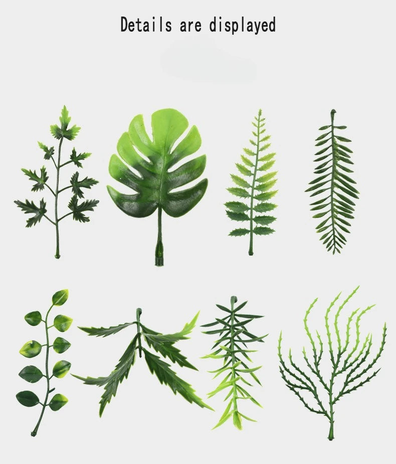 Persian fern Leaves Vines Home Room Decor Hanging Artificial Plant Plastic Leaf Grass Wedding Party Wall Balcony Decoration - Zecs shopping