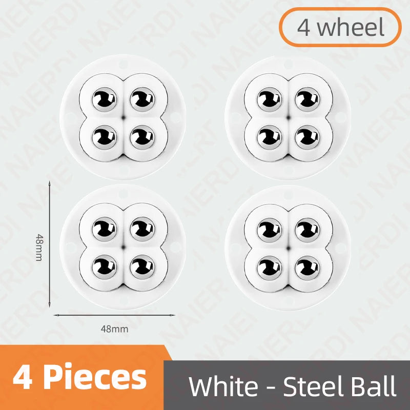 NAIERDI Pack Mini Wheels for Small AppliancesRotation Self Adhesive Caster WheelsUniversal Wheel Trash CanStorage Box