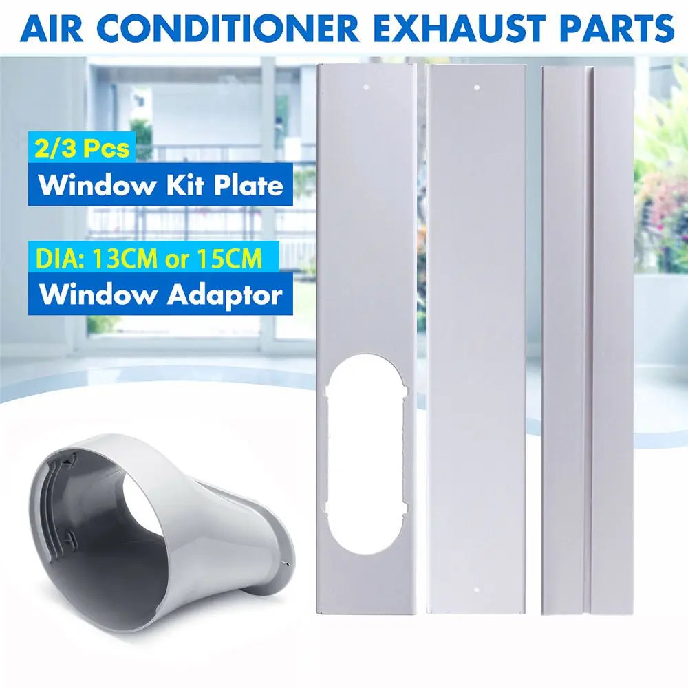 Newest Portable Window Kit Slide Plate Adjustable Adaptor Wind Shield Exhaust Hose Tube Connector Air Conditioner Accessories