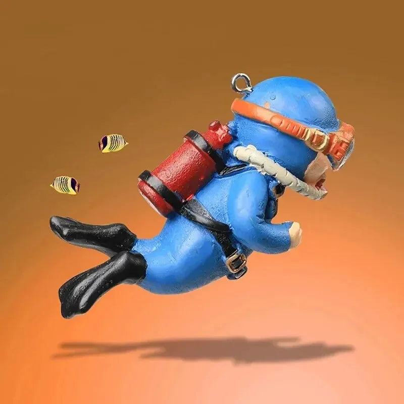 Fish Tank Diver Ornaments Landscape Decoration Aquarium Gifts Popular Floating, Hayao Miyazaki Blue Fatty with Ball and Line - Zecs shopping