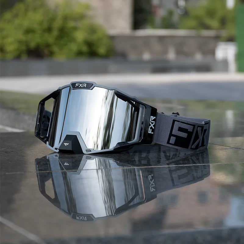 FXR Motorcycle Glasses Double Layer Anti Fog Lens Motocross Goggles Dirt Bike ATV Ski Goggles Moto Outdoor Cycling Sunglasses