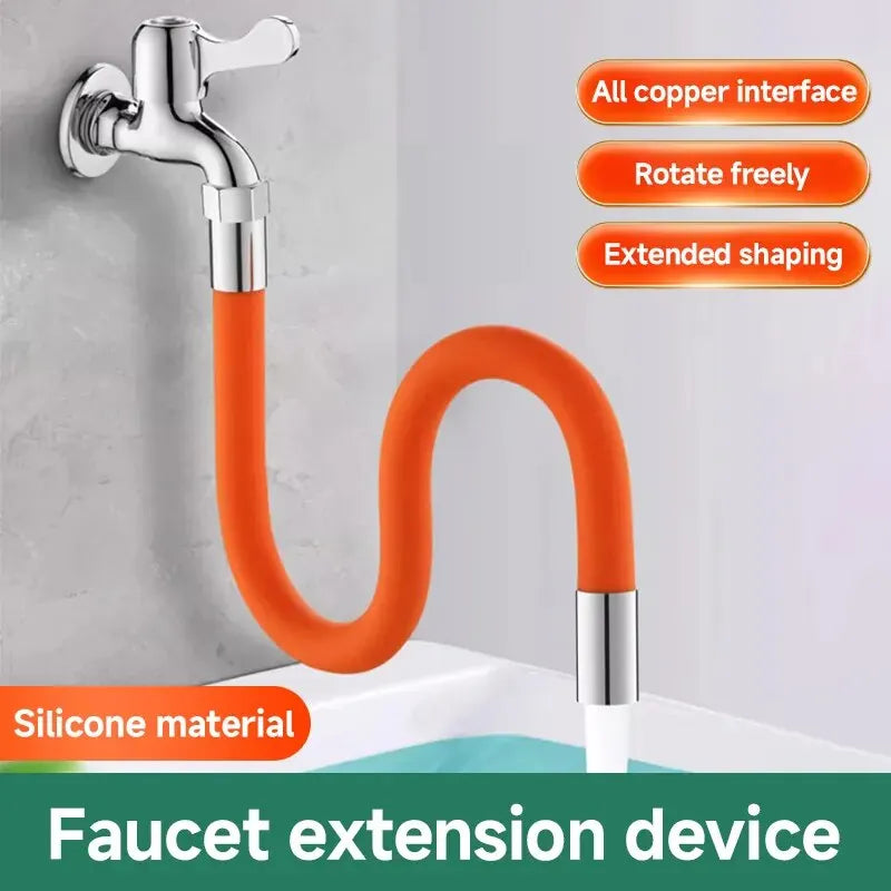Kitchen Faucet Extension Extender Universal Rotating Silicone Flexible Hose Water Tap Pipe Tube for Bathroom Wash Basin