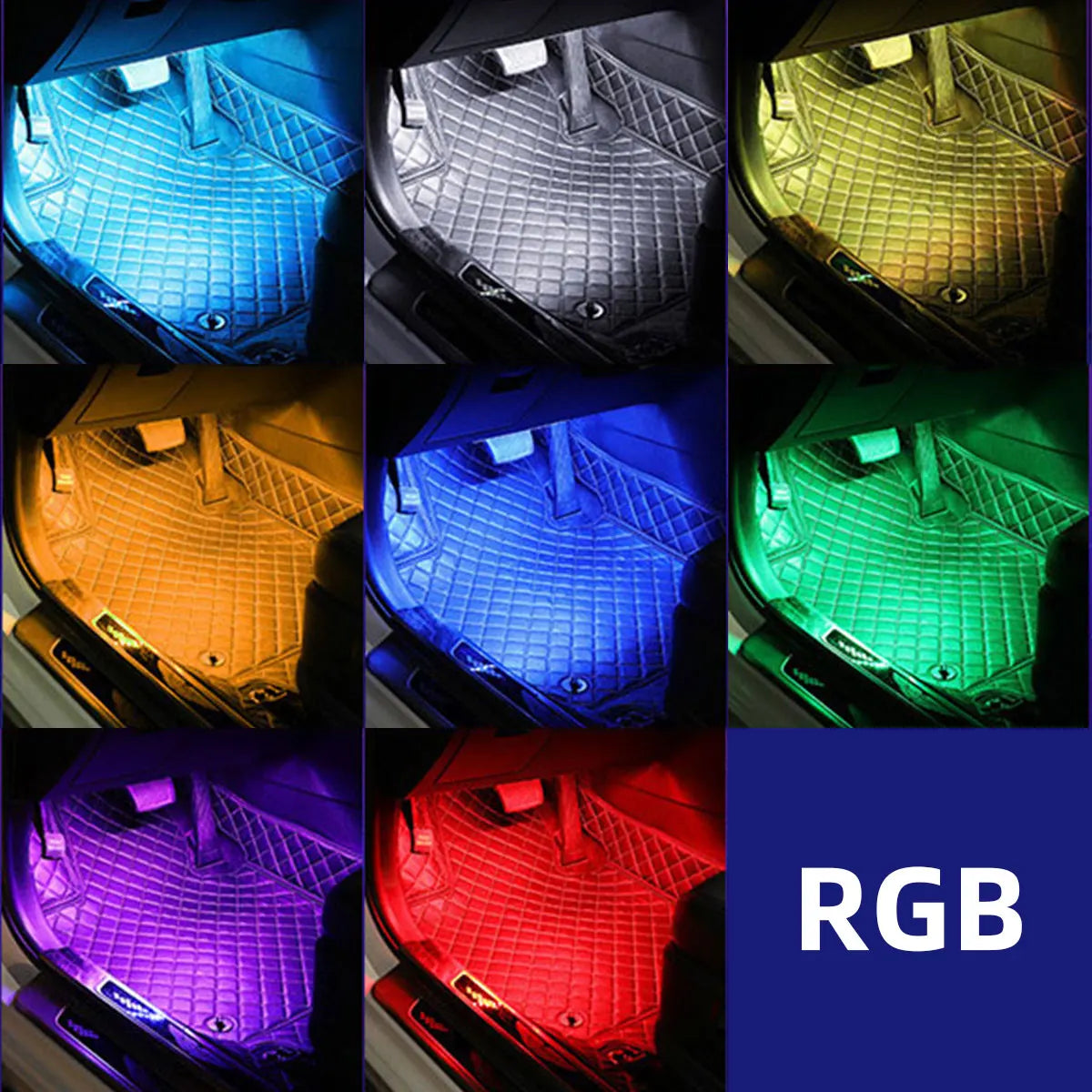 -in- RGB LED Foot Light App & Remote Control Motorcycle & Car Accent Lighting