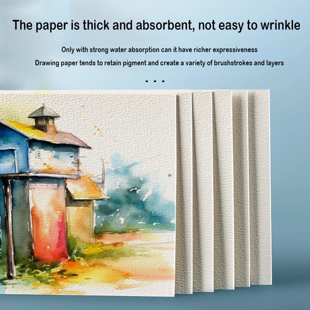 Watercolor paper postcard g fine art painting square round watercolor paper in coarse grain wood pulp blank cardboard