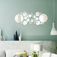 26PCs 3D Acrylic Mirror Wall Stickers Set round Adhesive Reflective Decorative Panel for Living Room Bedroom TV Background Decor - Zecs shopping