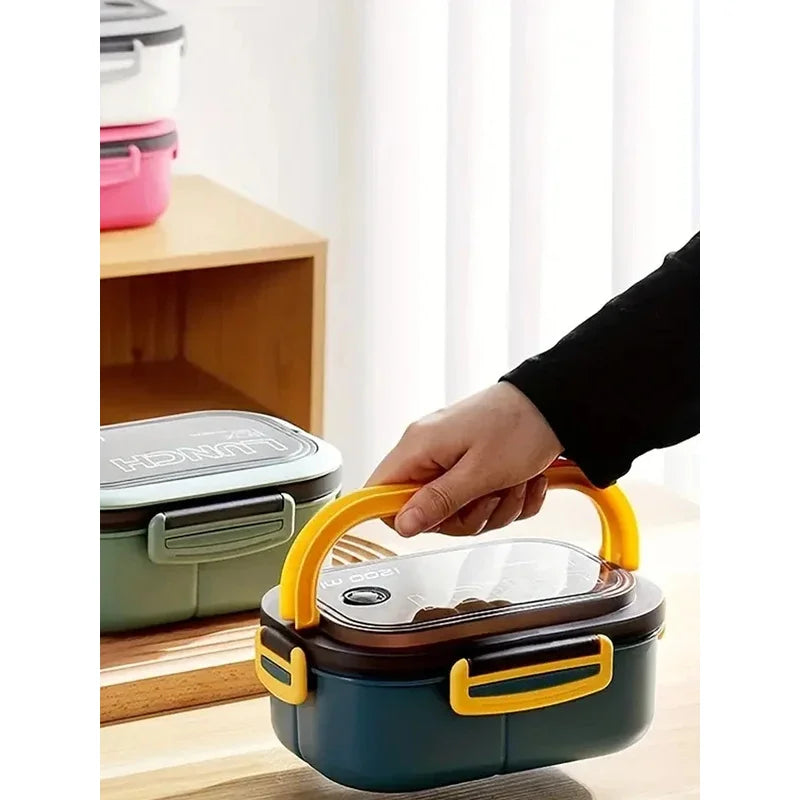 Thickened plastic lunch box compartment layer lunch box commuter lunch box microwaveable